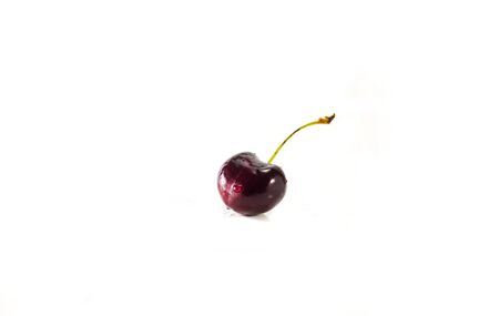 Isolated cherries on the white backgroundの写真素材