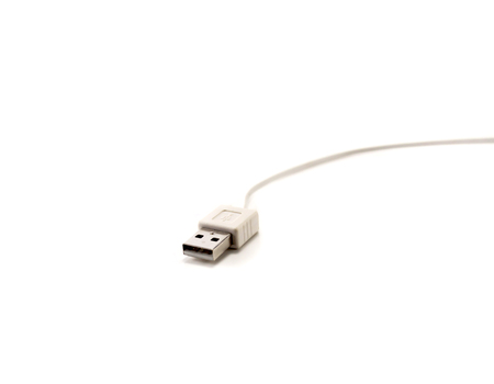 Isolated white usb connector wireの写真素材