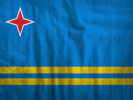 Fabric Aruba flag backgroundの写真素材