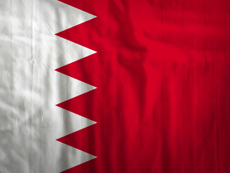 Fabric Bahrain flag background textureの写真素材