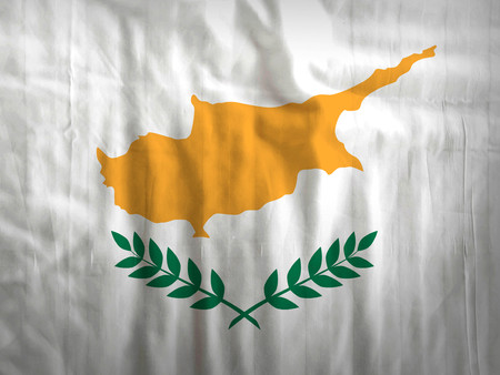 Fabric Cyprus flag background textureの写真素材