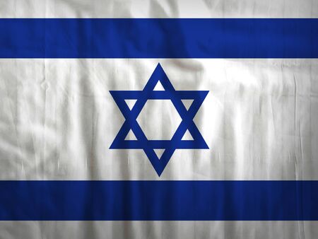 Fabric Israel flag background textureの写真素材