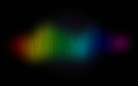 Rainbow wave on black abstract background wallpaperの写真素材