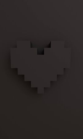 3D pixel heart wallpaper background graphicの写真素材
