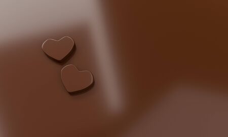 3D render heart chocolate for valentine illustration backgroundの写真素材