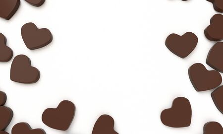 3D render heart chocolate for valentine illustration backgroundの写真素材