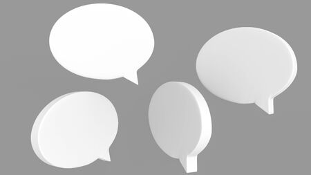 3D render illustration of word balloons represent communicationの写真素材