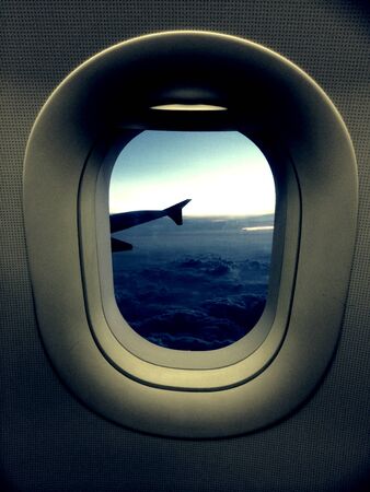 Taken from the windows inside an airplane 