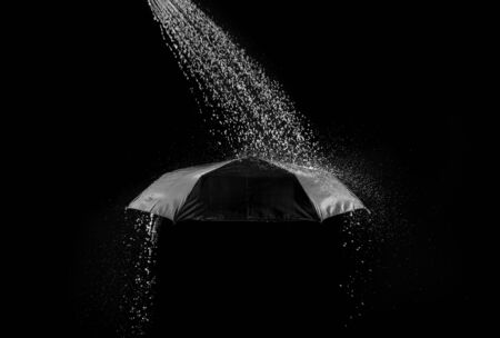 rain drop on black backgroundの写真素材