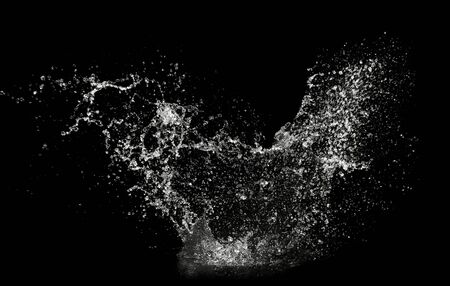 water splash on black backgroundの写真素材