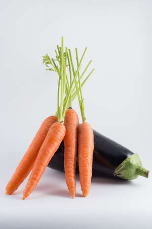 Carrots and eggplantの写真素材