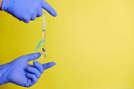 Covid test on a yellow background
