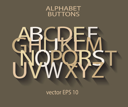 English cream alphabet long shadow vector illustration  Alphabets vectorのイラスト素材