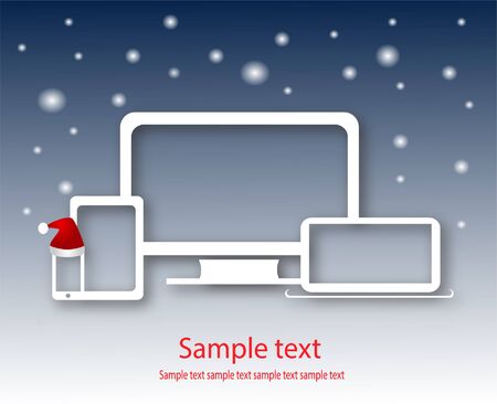 Computer devices New Year sale backgroundのイラスト素材