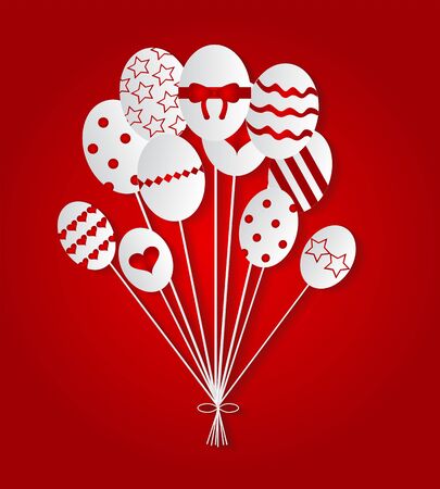happy easter ballons backgroundのイラスト素材
