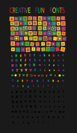 creative fun fonts vectorのイラスト素材