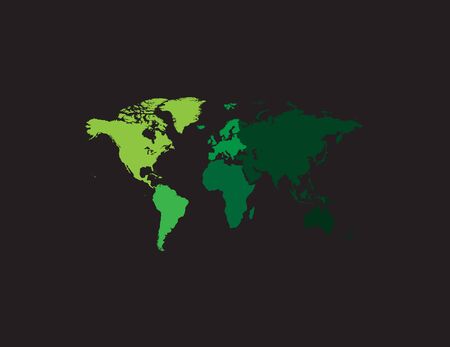 World map continents green flat designのイラスト素材