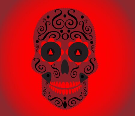 Skull vector background for fashion design, patterns, tattoosのイラスト素材