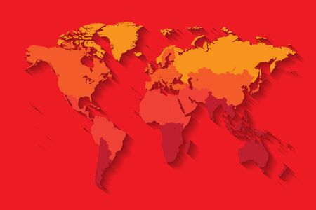 World map with countries redのイラスト素材