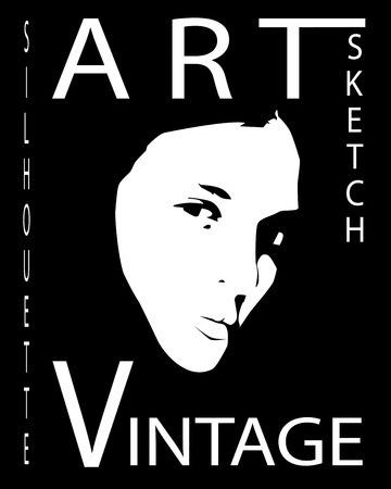 Pop art poster of a girl faceのイラスト素材