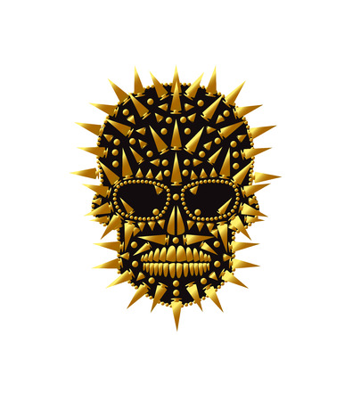 Happy Halloween skull icon gold abstractのイラスト素材