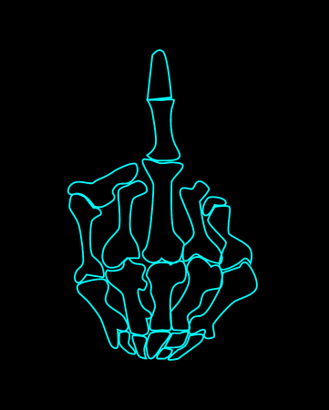 MIddle finger up neon colorのイラスト素材