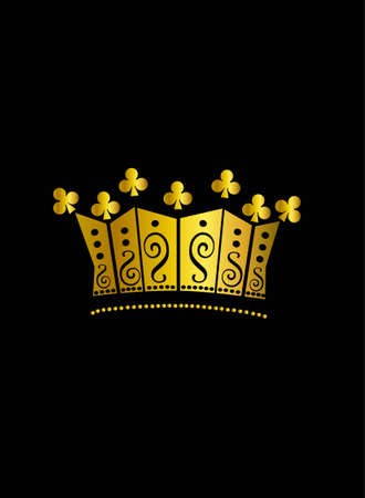 Crown vector gold on the 
black backgroundのイラスト素材