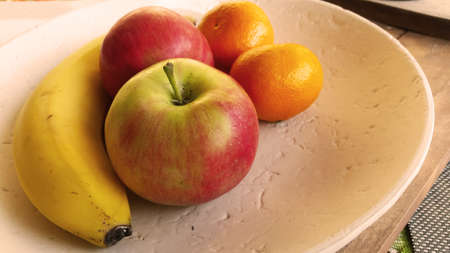 Variety of fruits including apples, oranges, bananas and grapefruits.の写真素材