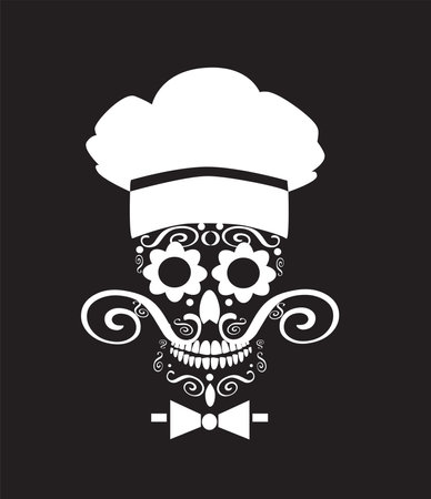 Kitchen chef icon logo background oversize for restaurant menu, mugs sticker, open and closed sign, t shirt design, wallpapers etc.のイラスト素材