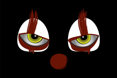 Clown eyes carton horror background vector illustration.のイラスト素材