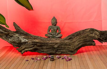 Buddha statue with incenseの写真素材