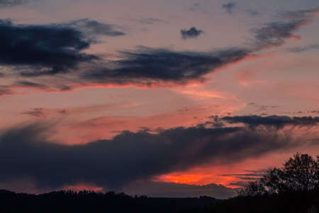 Magical sunset with abstract clouds