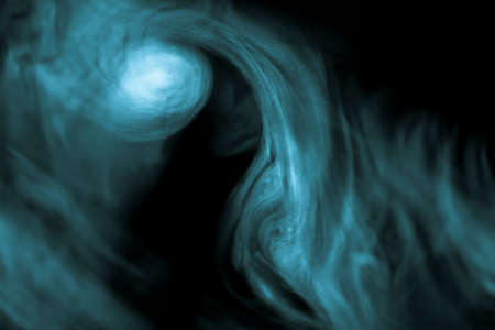 Ornate Smoke Fog on Black Backgroundの写真素材