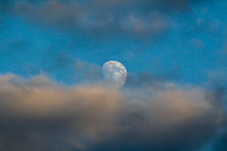 The moon by dayの写真素材