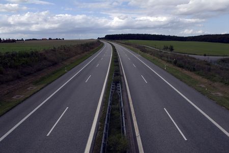 highway without any car, germanyの写真素材