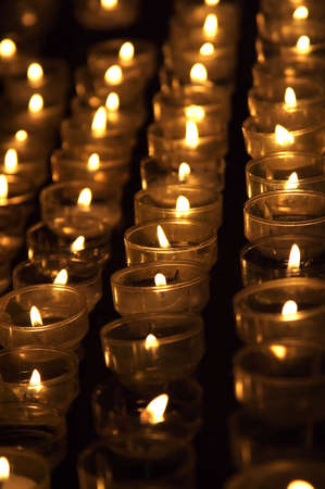 Candles in the Cologne cathedral, Germanyの写真素材