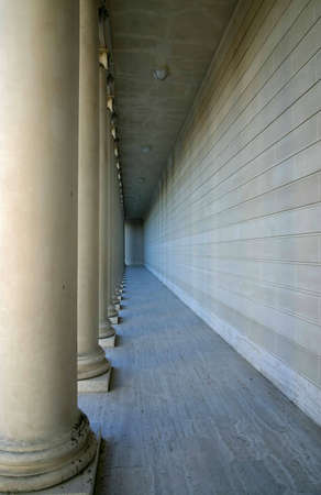 Row of columns at the Legion of Honor in San Francisco, California.の写真素材