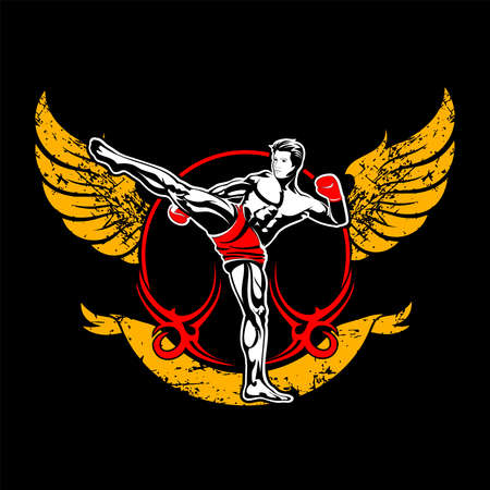 muay thai & kikboxing designのイラスト素材