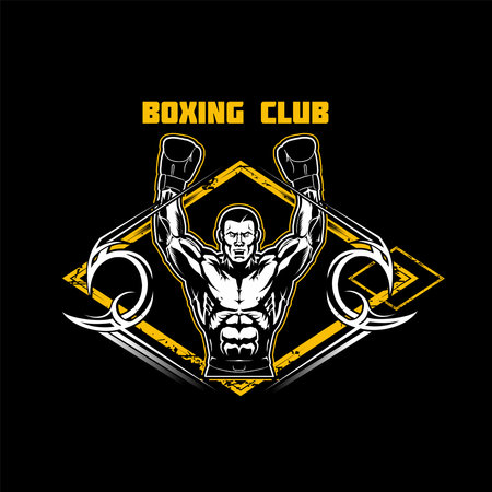 Muay Thai Fighter Kickboxing Boxing Designのイラスト素材
