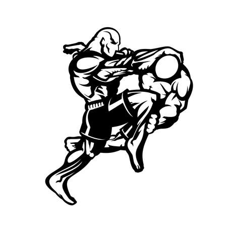 Muay Thai Fighter Kickboxing Judo Karate Designのイラスト素材