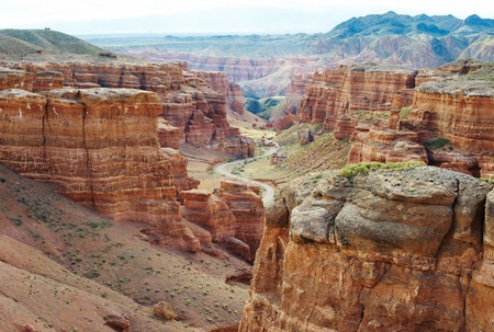 Canyon of Charyn in mountains of Kazakhstanの写真素材
