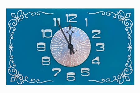 Antique watch with blue dial and silver numbers