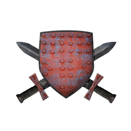 Old shield and two swordsの写真素材