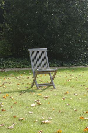 Chair in gardenの写真素材