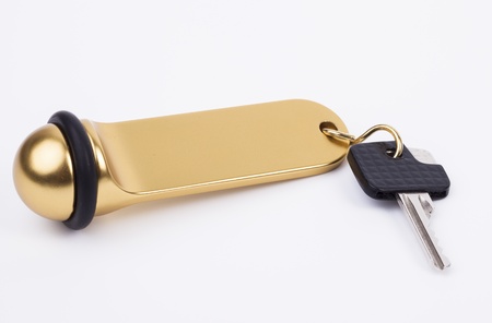 Golden blank key fobの写真素材
