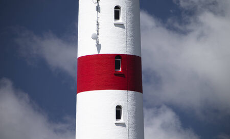 View of the lighthouse Amrum, north frisia in Germanyの写真素材