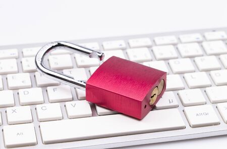 Red lock on keyboard