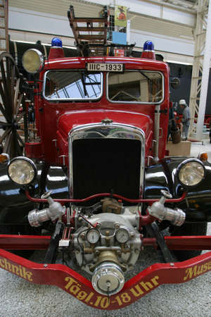 Old fire truck in a technical museum