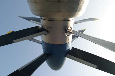Close-up of a twin propeller turbineの写真素材
