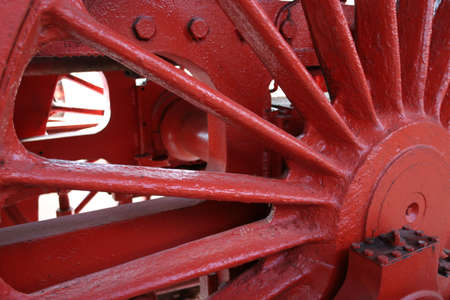 detail of a vintage steam train wheelの写真素材